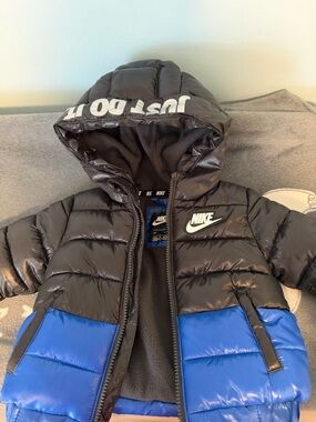 Nike Black Fleece Jacket with Blue Trim